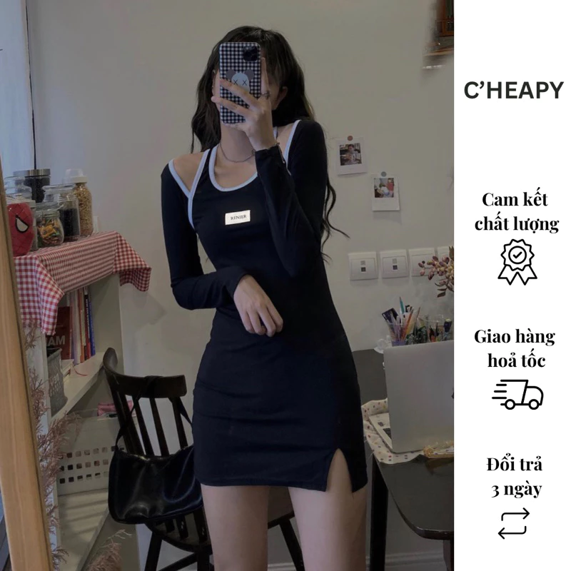 Đầm Thun Suông A Cổ Tròn Cheapy Chic Cao Cấp Chính Hãng