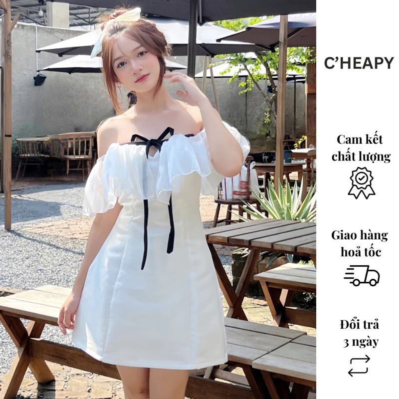 Đầm Công Chúa Trễ Vai Sang Trọng, Cao Cấp Nhất