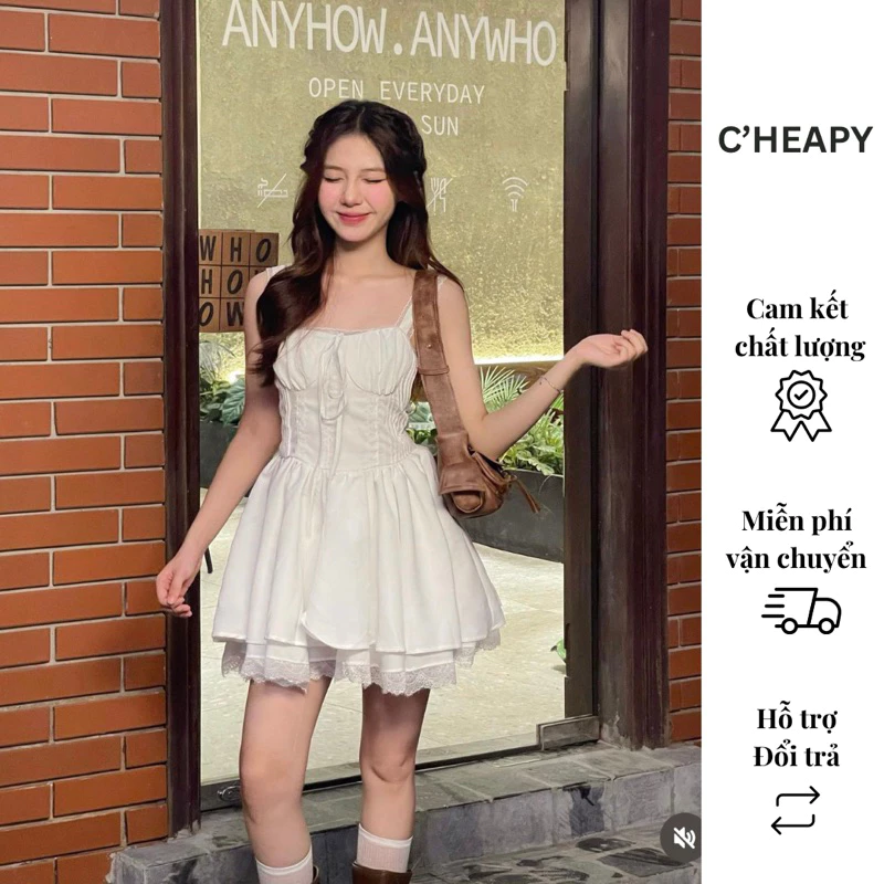 Đầm Hai Dây Lụa La Rose Cao Cấp, 3 Màu Thời Thượng 18 Mẫu đầm hai dây La Rose thanh lịch