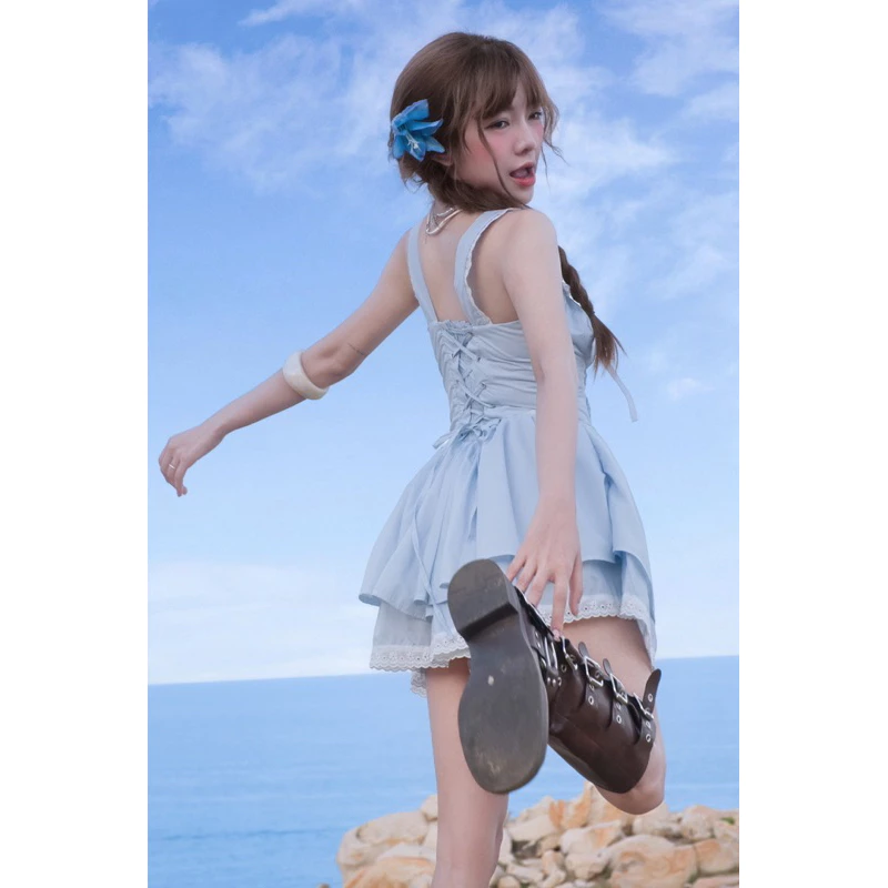 Set Đầm Xanh Rio Vải Tuytsi Cao Cấp, Thanh Lịch Cho Nữ 15 Set đầm xanh blazer và chân váy