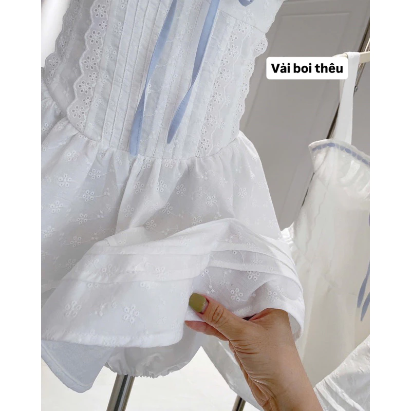 đầm trắng 2 dây