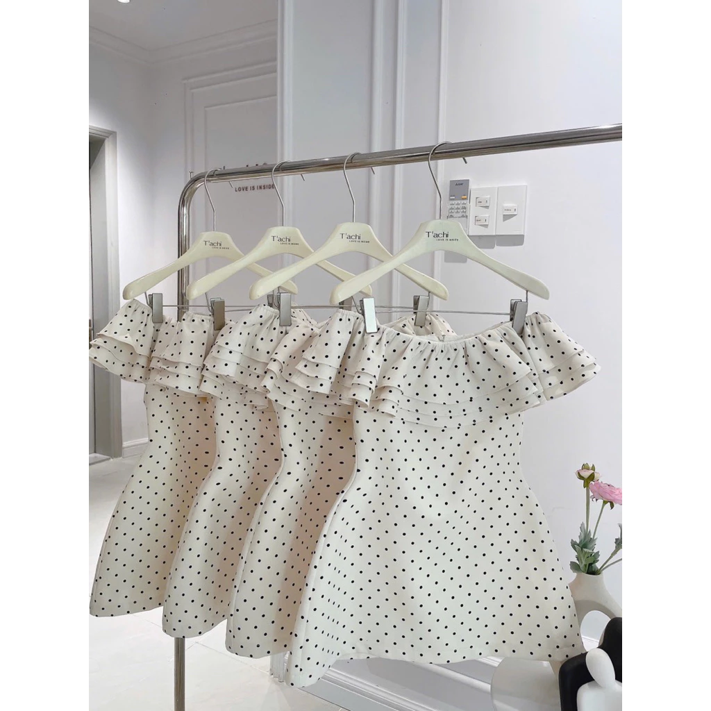 Đầm Trễ Vai Bèo Voan Lụa Cao Cấp, Mẫu 1 Thời Thượng 17 Đầm trễ vai bèo chất liệu voan lụa