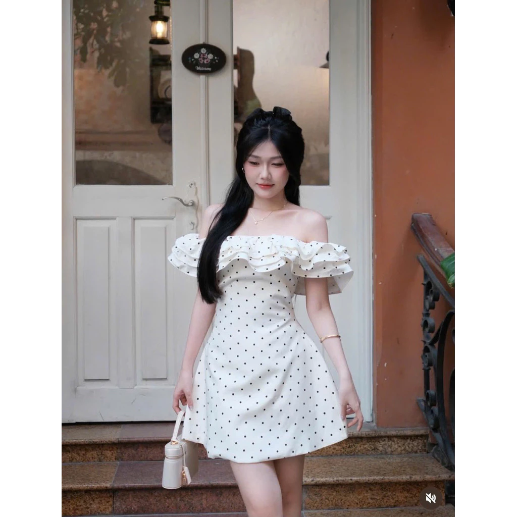 Đầm Trễ Vai Bèo Voan Lụa Cao Cấp, Mẫu 1 Thời Thượng 16 Đầm trễ vai bèo thiết kế tinh tế