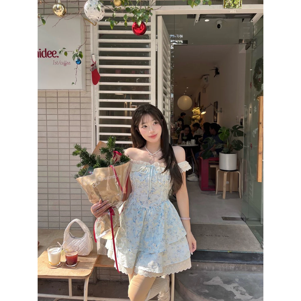 Đầm Trễ Vai Tay Phồng Cúp Ngực 2 Lớp Cao Cấp, Giá Tốt 16 đầm trễ vai