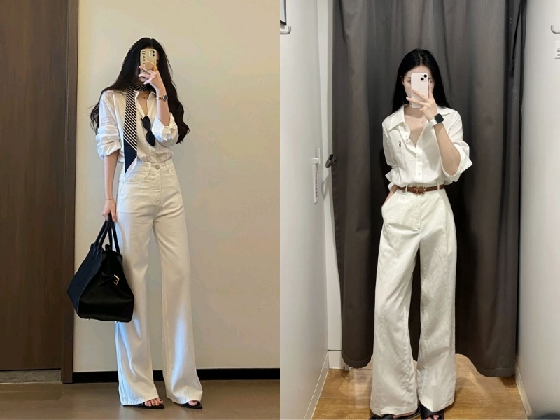 25+ Cách Phối Đồ Với Quần Jean Nữ Sành Điệu Hack Dáng 10 Phối đồ với quần jean trắng nữ