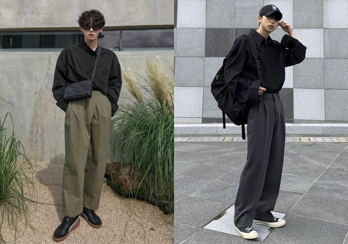 Phối đồ tone-sur-tone với quần đen