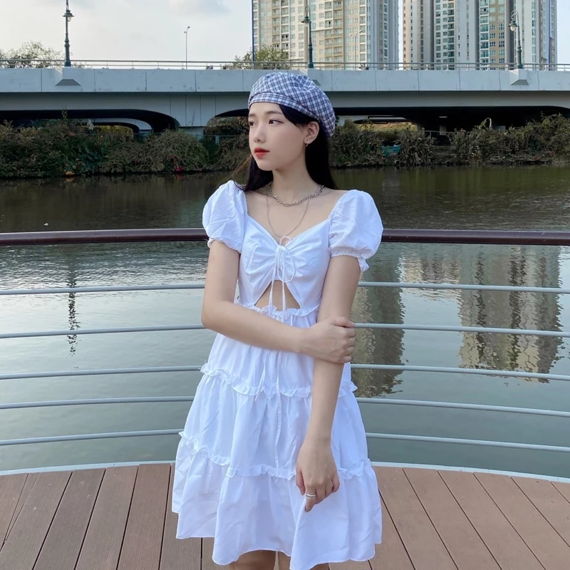 Đầm Khoét Eo Selena 01 Cao Cấp Tinh Tế, Giá Ưu Đãi