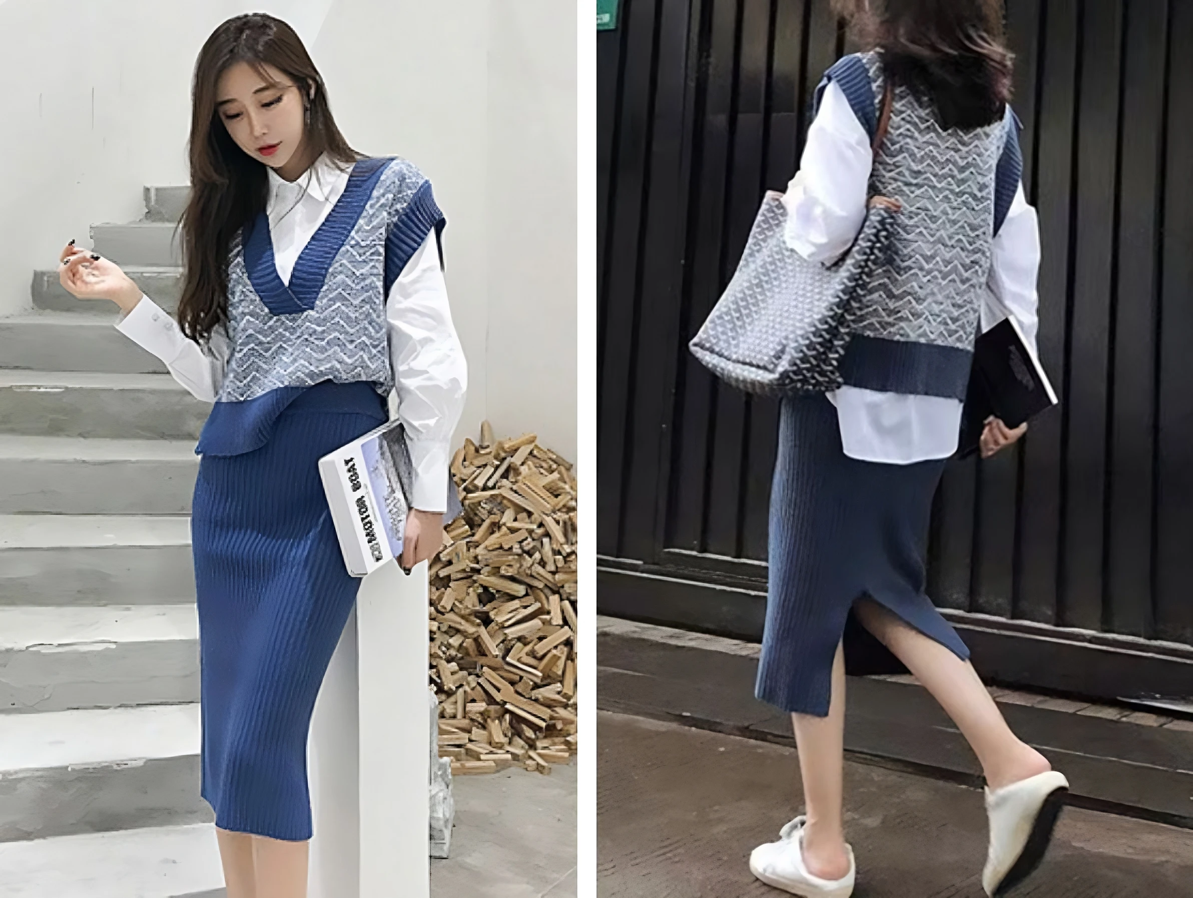 Phối đồ với áo gile nữ dáng dài