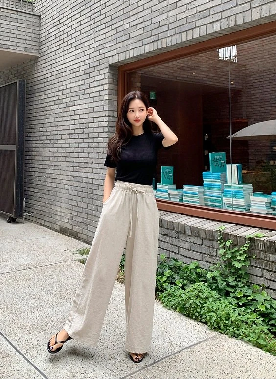 Quần đũi nữ ống suông mặc với áo gì