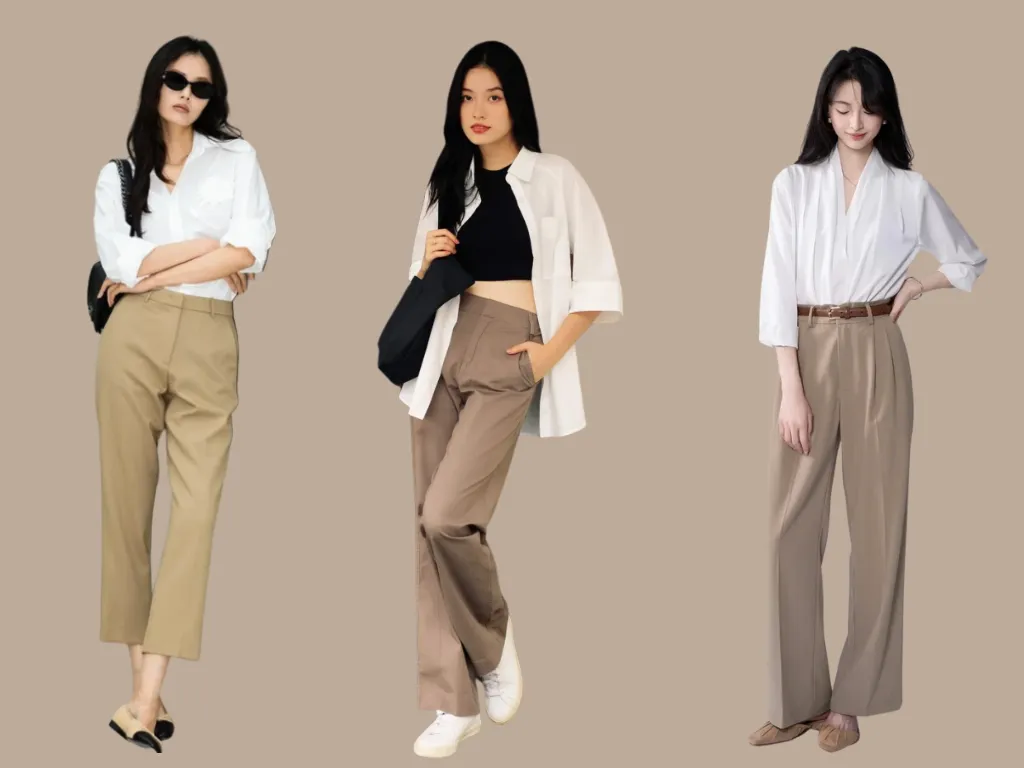 Phối đồ với quần kaki nữ mùa đông