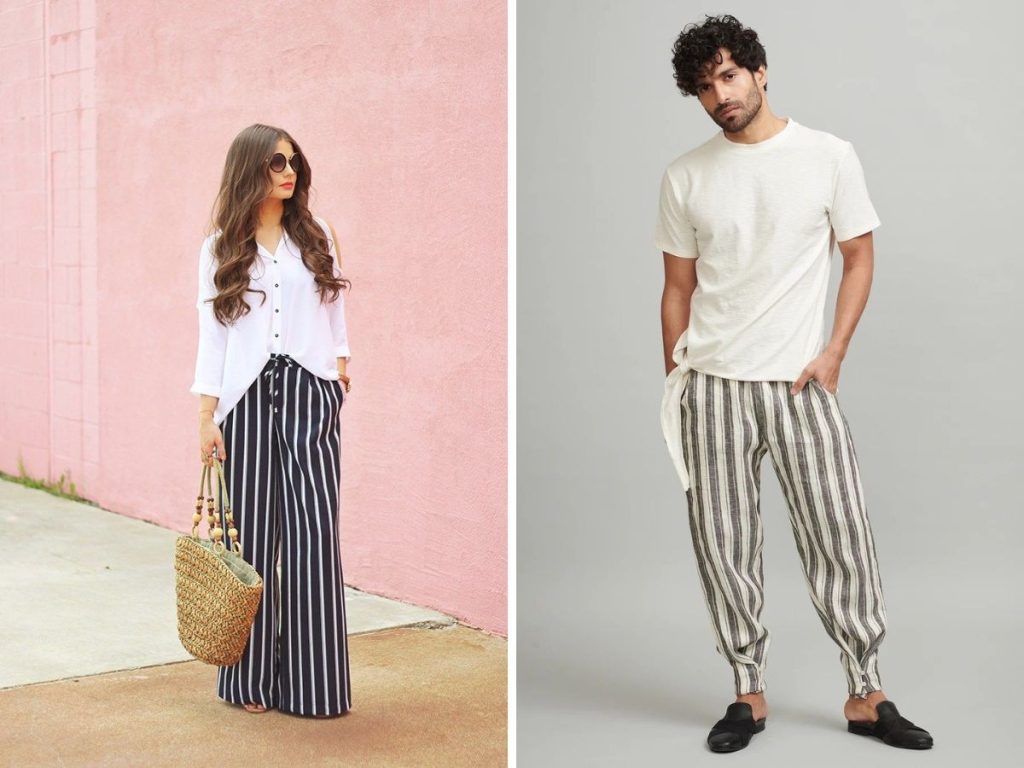 Phối đồ với quần kẻ sọc mùa đông