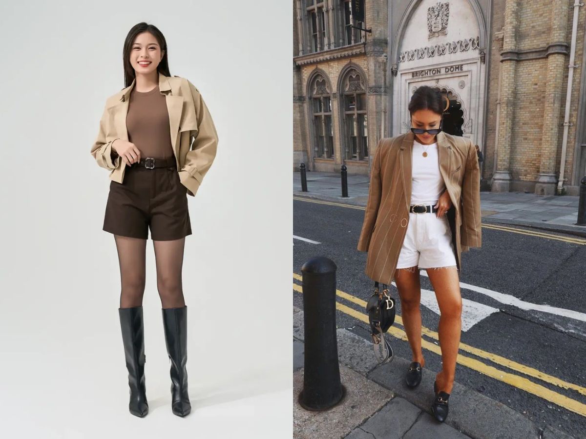 Mix đồ với quần short nữ mùa đông