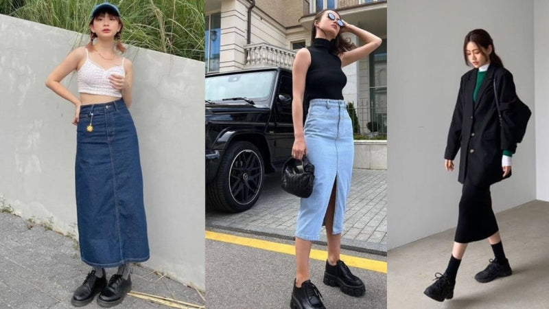 20+ Cách Phối Đồ Chân Váy Jean Dài Sành Điệu Hack Dáng 10 Phối đồ chân váy jean dài cho người cao gầy