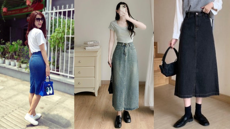 20+ Cách Phối Đồ Chân Váy Jean Dài Sành Điệu Hack Dáng 8 Cách phối đồ chân váy jean dài cho người lùn