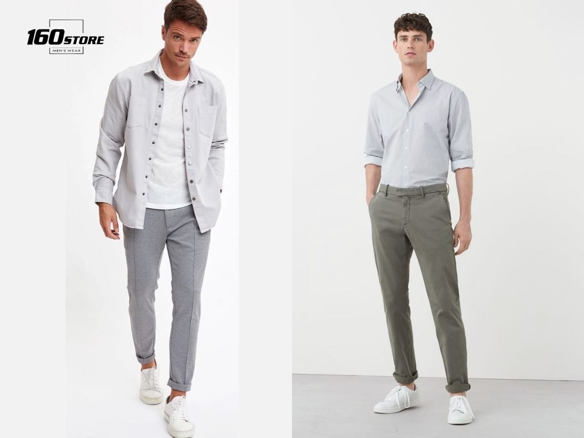 Quần Xám Mặc Áo Gì? 11+ Cách Phối Đồ Cực Sành Điệu 10 Phối đồ tone sur tone với quần xám