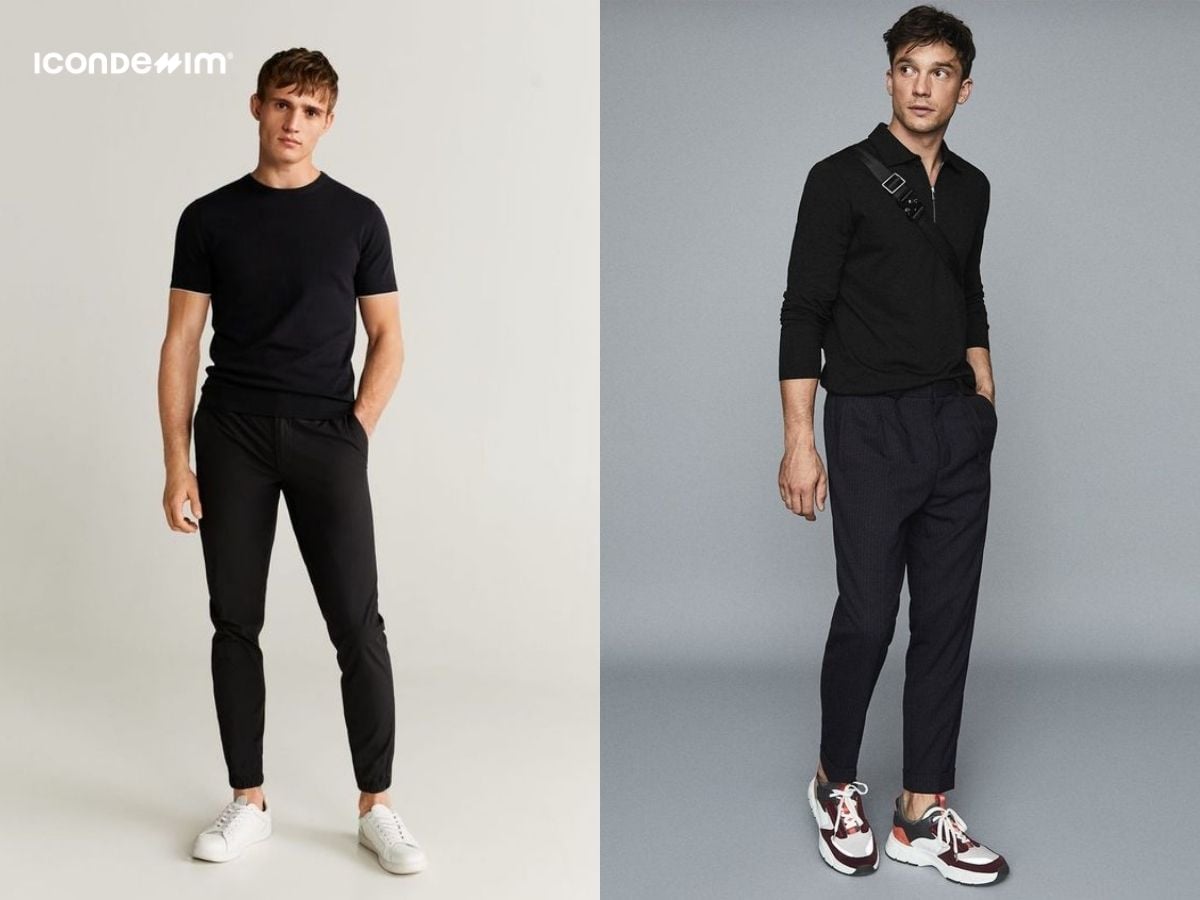 Quần bò đen mặc với áo màu gì