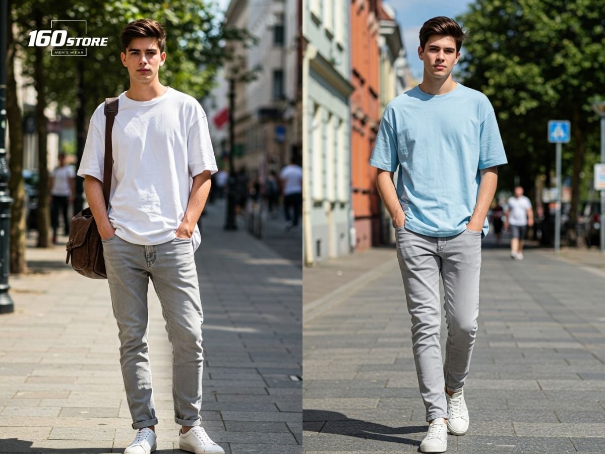 Quần Xám Mặc Áo Gì? 11+ Cách Phối Đồ Cực Sành Điệu 7 Phối đồ với quần jean xám