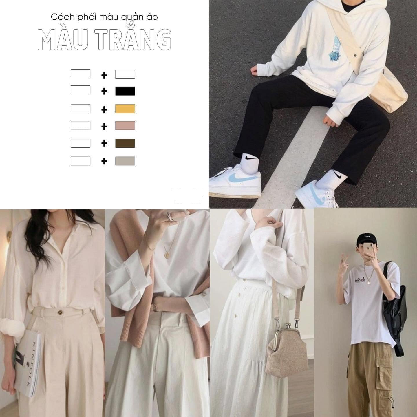 Bảng Màu Phối Đồ Nữ 12+ Cách Mix Đồ Tôn Da Chuẩn Mốt 5 Bảng phối màu quần áo nữ bộ ba