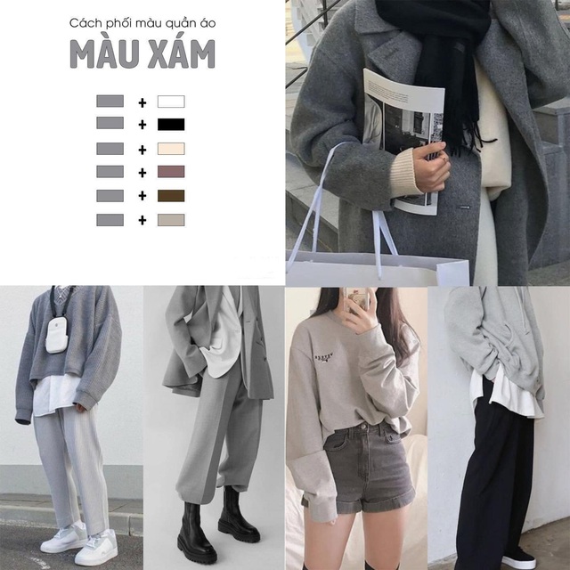 Bảng Màu Phối Đồ Nữ 12+ Cách Mix Đồ Tôn Da Chuẩn Mốt 2 Nguyên tắc phối màu quần áo nữ đơn sắc