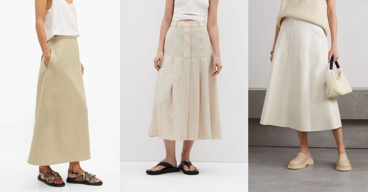 Phối đồ với chân váy chữ a dáng dài