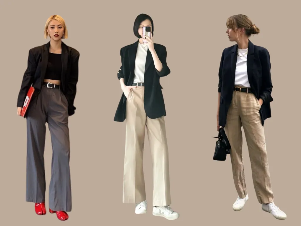 Phối đồ với quần kaki nữ màu be