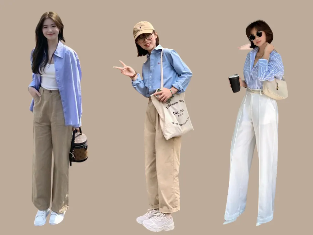 Phong cách phối đồ với quần kaki nữ
