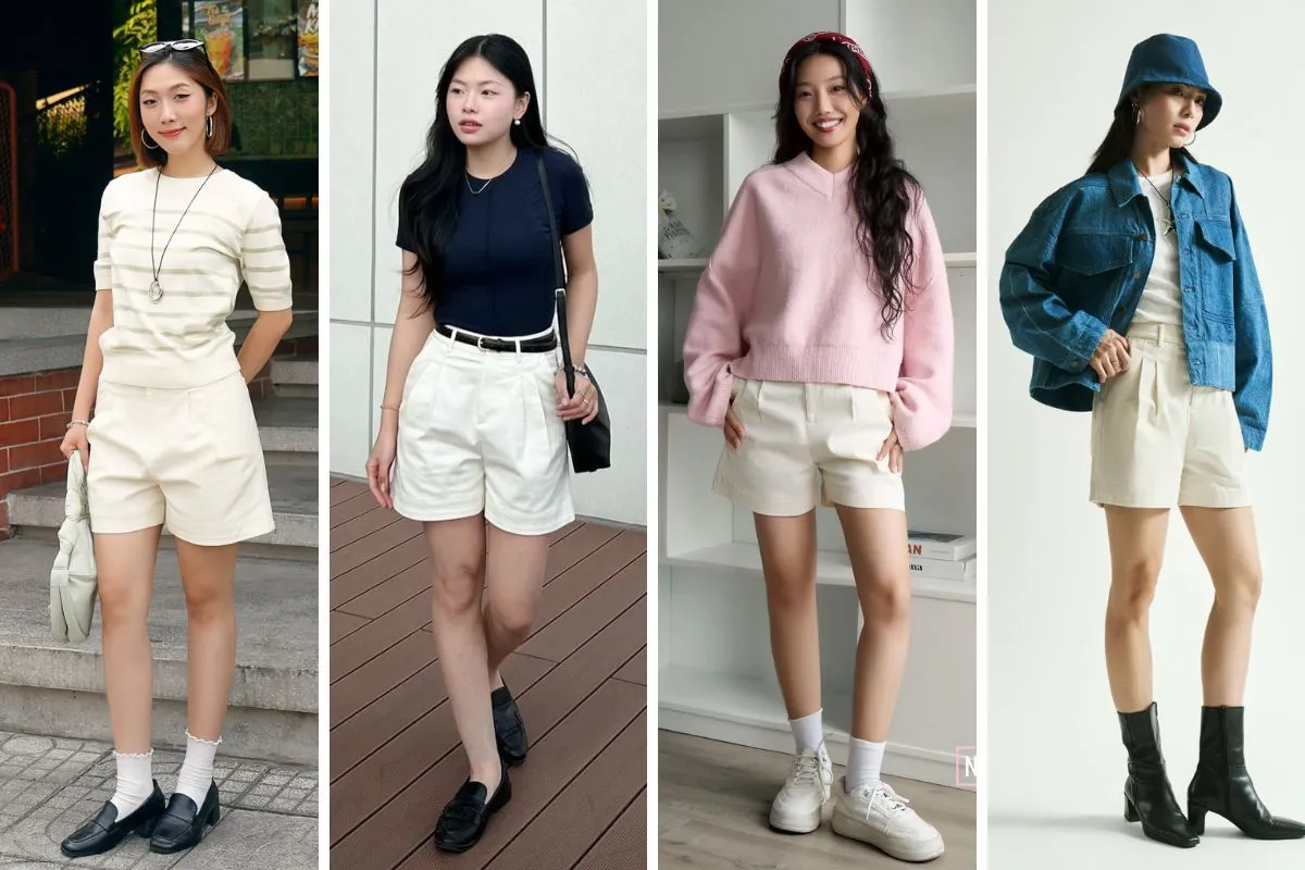 Cách phối đồ với quần short nữ mùa đông