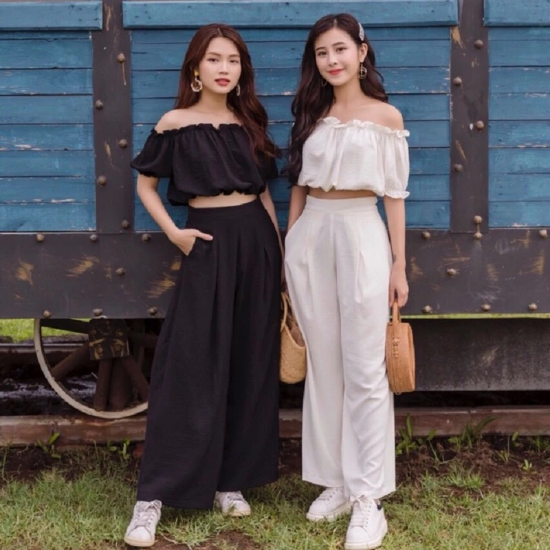 Quần đũi ống rộng cạp cao