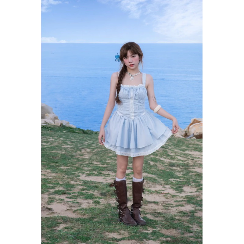 Set Đầm Xanh Rio Vải Tuytsi Cao Cấp, Thanh Lịch Cho Nữ 5 Set Đầm Xanh Rio Vải Tuytsi Cao Cấp, Thanh Lịch Cho Nữ - Ảnh 5