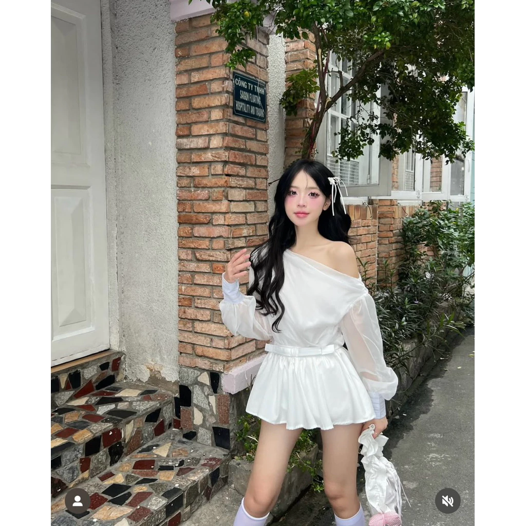 Set Áo Chân Váy Lệch Vai Lụa Mango Cao Cấp, Sang Trọng 7 Set Áo Chân Váy Lệch Vai Lụa Mango Cao Cấp, Sang Trọng - Ảnh 7