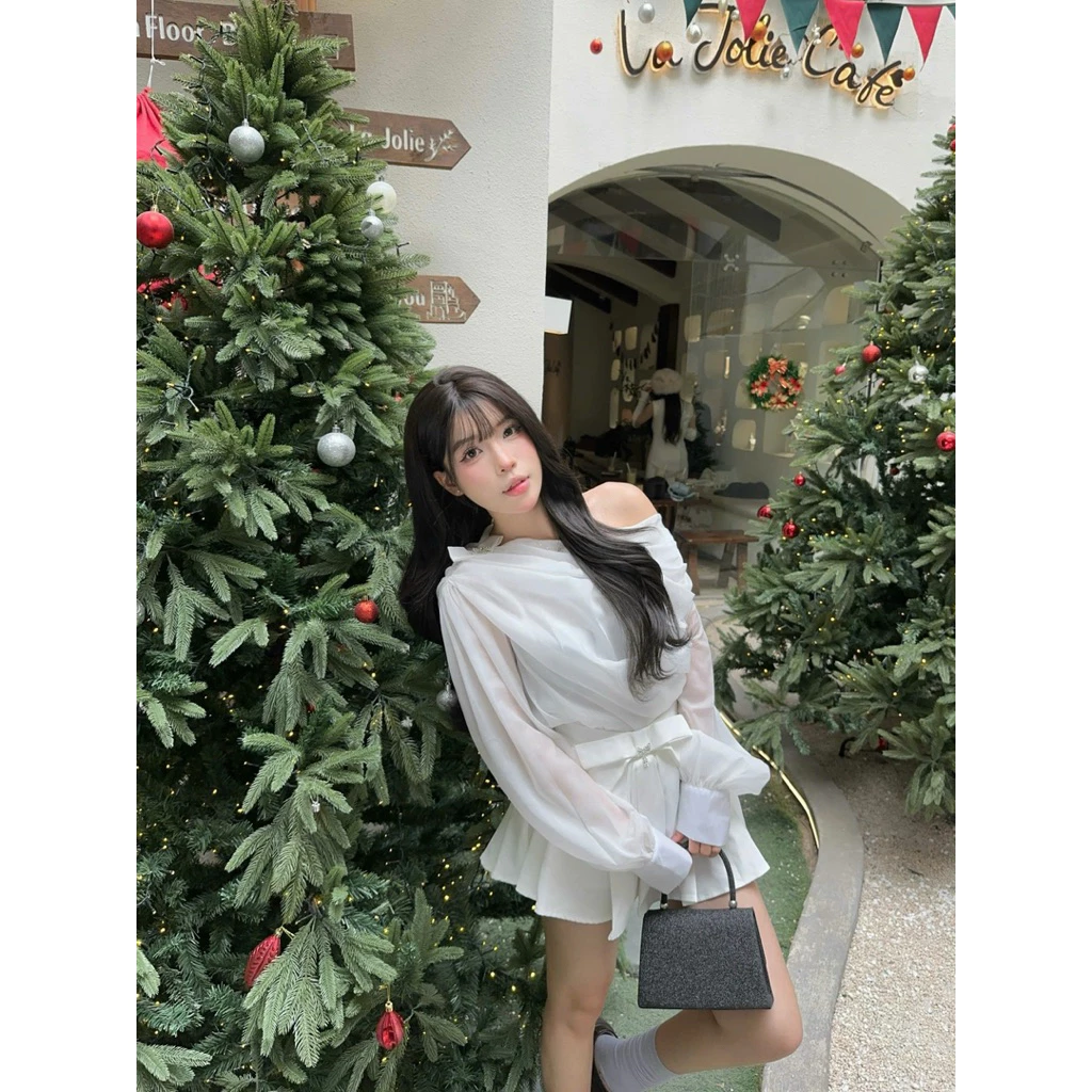 Set Áo Chân Váy Lệch Vai Lụa Mango Cao Cấp, Sang Trọng 5 Set Áo Chân Váy Lệch Vai Lụa Mango Cao Cấp, Sang Trọng - Ảnh 5